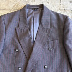 画像6: ALL OVER PIN STRIPE PATTERN DESIGN DOUBLE TAYLOR JACKET / Ladies L (6)