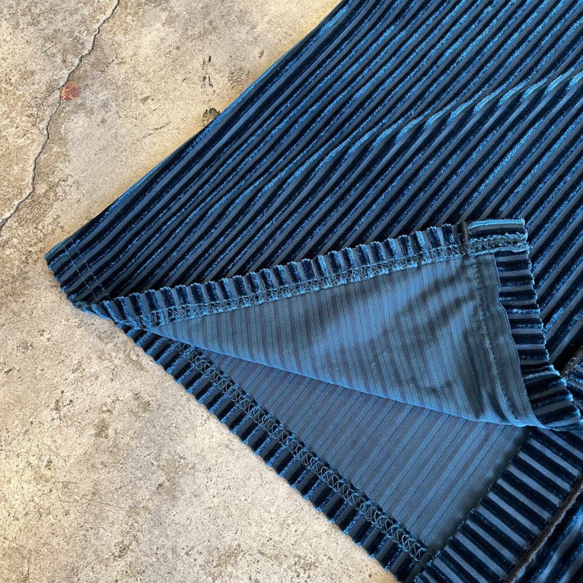 画像5: COLOR VELVET STRIPE PATTERN V NECK DESIGN L/S SHIRT / Ladies L (5)