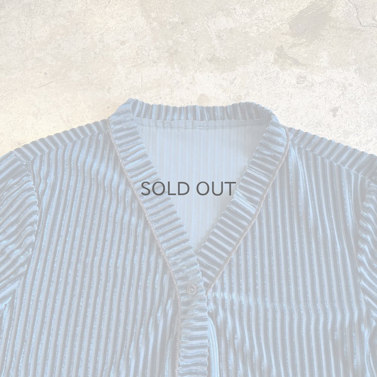 画像8: COLOR VELVET STRIPE PATTERN V NECK DESIGN L/S SHIRT / Ladies L (8)