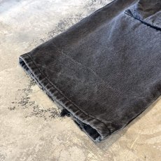 画像8: MULTI POCKET BLACK DENIM WIDE PANTS / W33 (8)