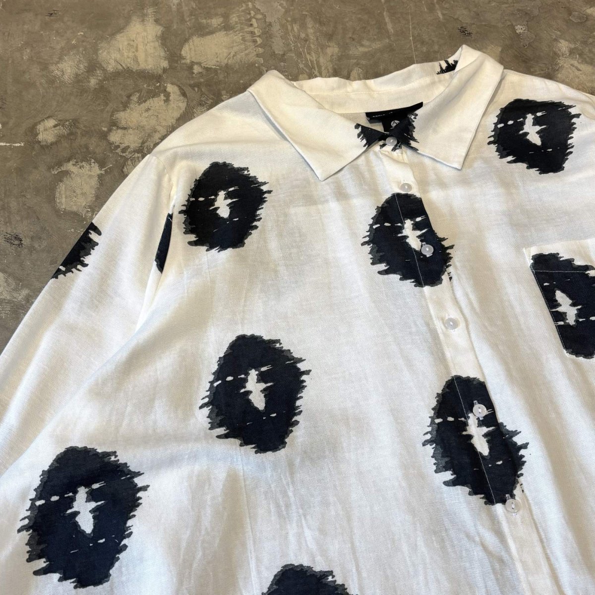 画像3: GRAPHIC PATTERN BIG SILHOUETTE L/S SHIRT / Mens XL (3)