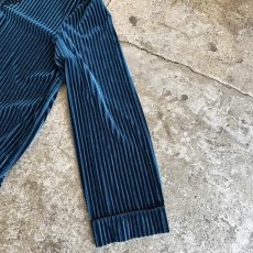 画像7: COLOR VELVET STRIPE PATTERN V NECK DESIGN L/S SHIRT / Ladies L (7)