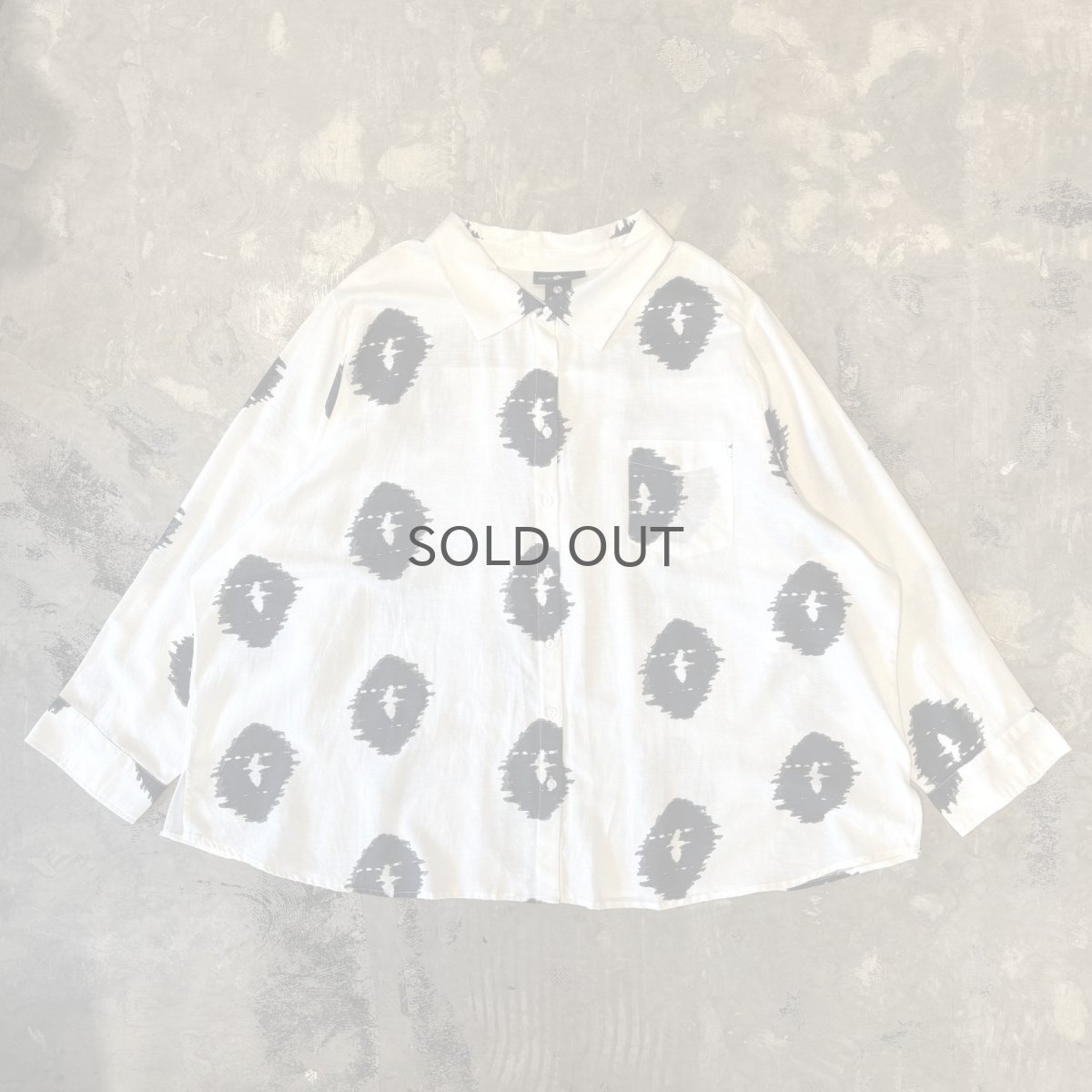 画像1: GRAPHIC PATTERN BIG SILHOUETTE L/S SHIRT / Mens XL (1)