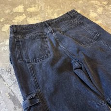 画像9: MULTI POCKET BLACK DENIM WIDE PANTS / W33 (9)