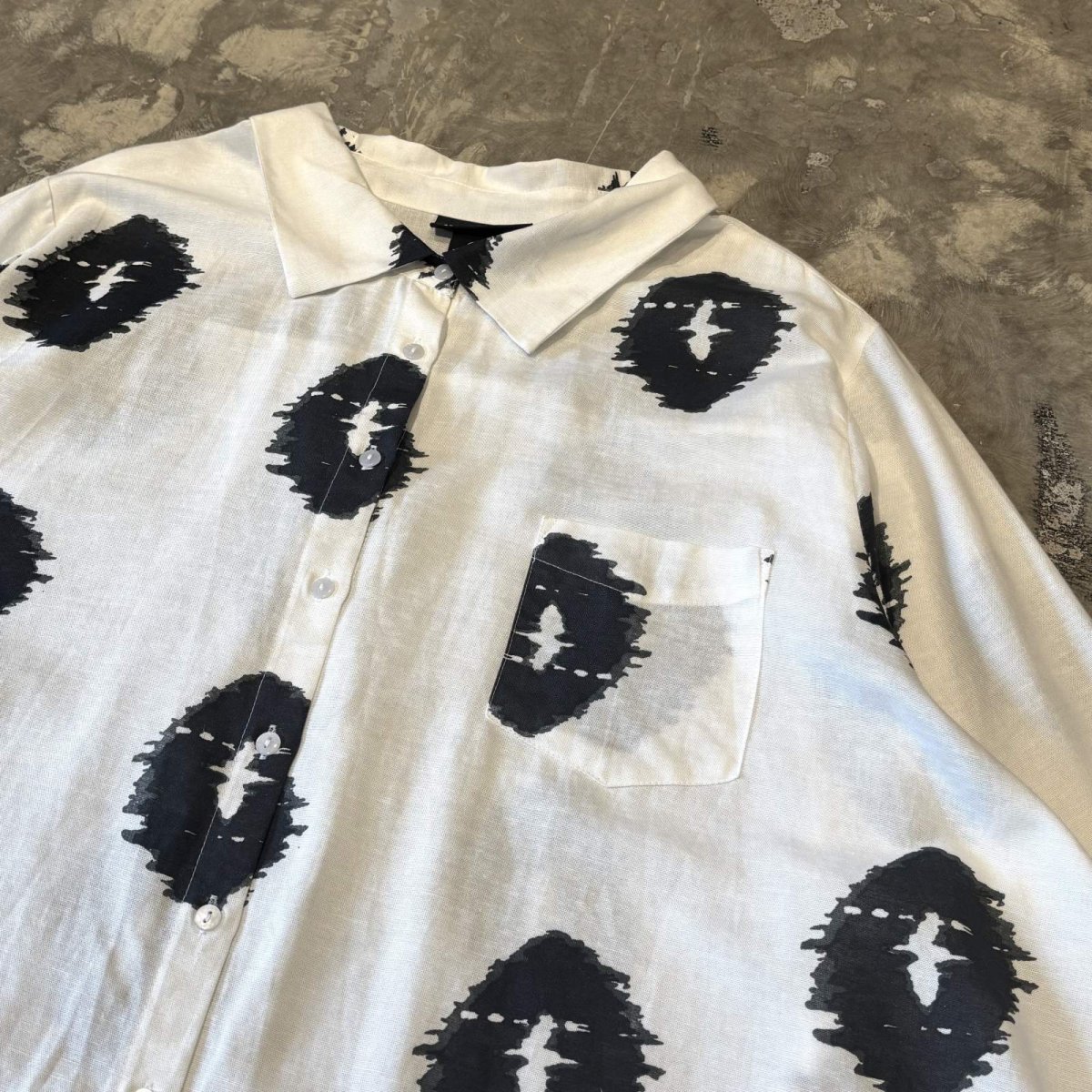 画像4: GRAPHIC PATTERN BIG SILHOUETTE L/S SHIRT / Mens XL (4)