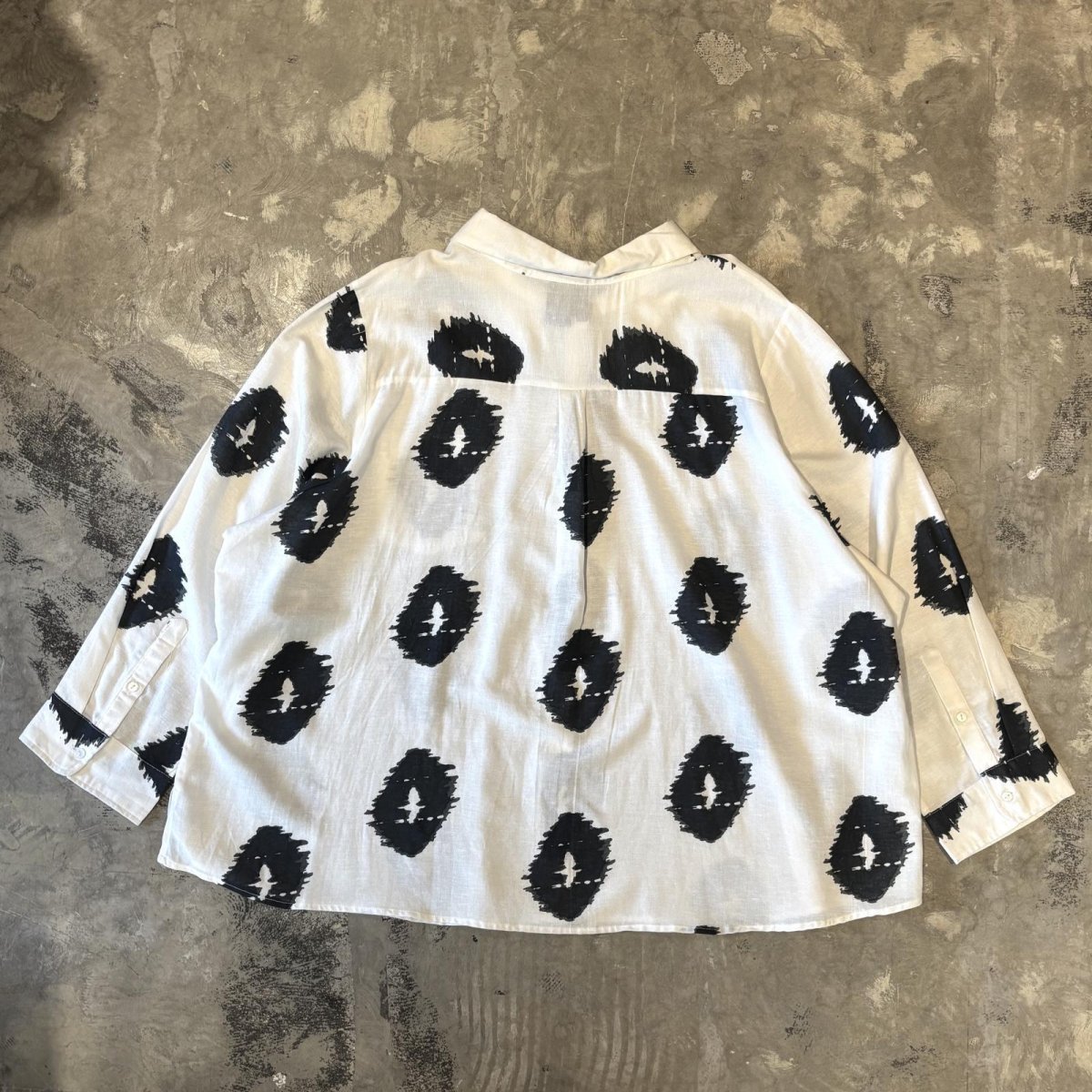 画像2: GRAPHIC PATTERN BIG SILHOUETTE L/S SHIRT / Mens XL (2)