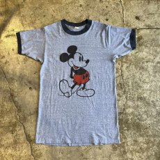 画像1: OLD "MICKEY"PRINT DESIGN COLOR LINGER S/S TEE / Ladies M (1)