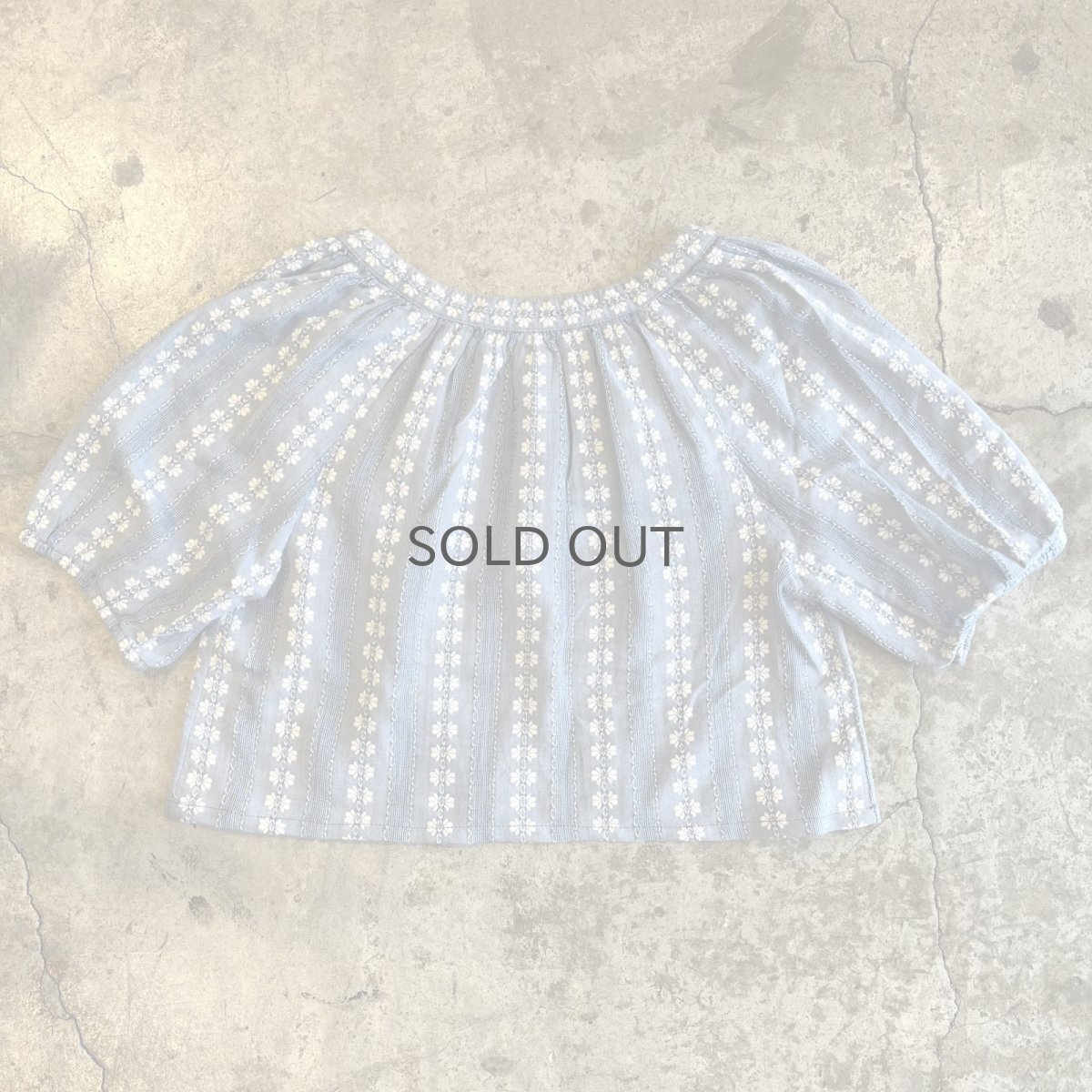 画像2: ALL OVER FLOWER EMBROIDERY PATTERN SHORT S/S TOPS / Ladies S(XS) (2)