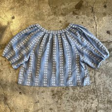 画像2: ALL OVER FLOWER EMBROIDERY PATTERN SHORT S/S TOPS / Ladies S(XS) (2)