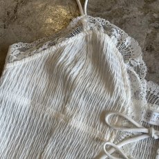 画像8: WHITE COLOR FLONT RIBOON DESIGN GATHER LACE CAMISOLE / Ladies S(L) (8)