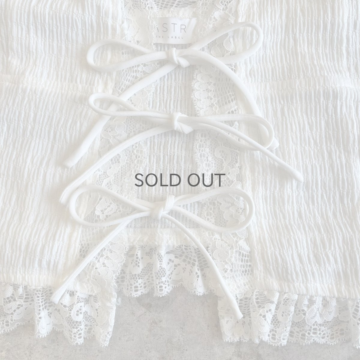 画像6: WHITE COLOR FLONT RIBOON DESIGN GATHER LACE CAMISOLE / Ladies S(L) (6)