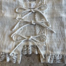画像6: WHITE COLOR FLONT RIBOON DESIGN GATHER LACE CAMISOLE / Ladies S(L) (6)