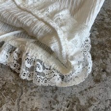 画像5: WHITE COLOR FLONT RIBOON DESIGN GATHER LACE CAMISOLE / Ladies S(L) (5)