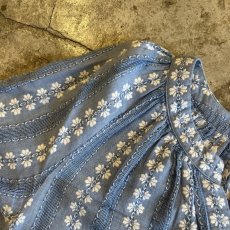画像9: ALL OVER FLOWER EMBROIDERY PATTERN SHORT S/S TOPS / Ladies S(XS) (9)