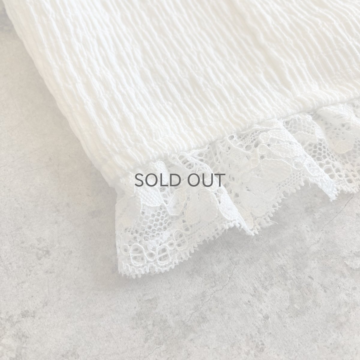 画像3: WHITE COLOR FLONT RIBOON DESIGN GATHER LACE CAMISOLE / Ladies S(L) (3)