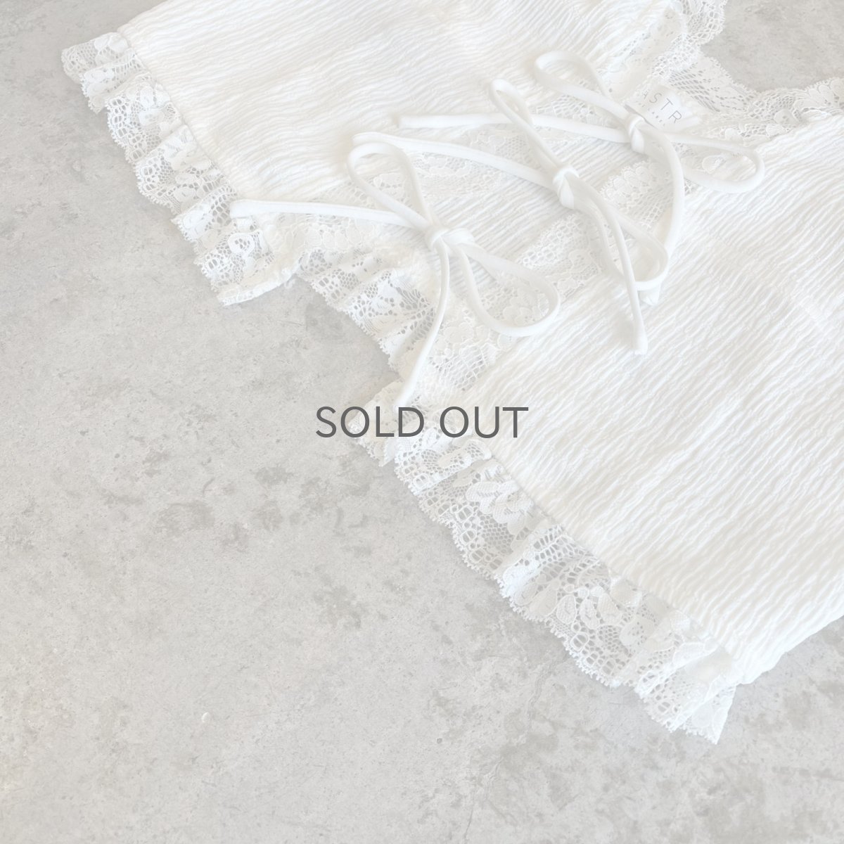 画像4: WHITE COLOR FLONT RIBOON DESIGN GATHER LACE CAMISOLE / Ladies S(L) (4)