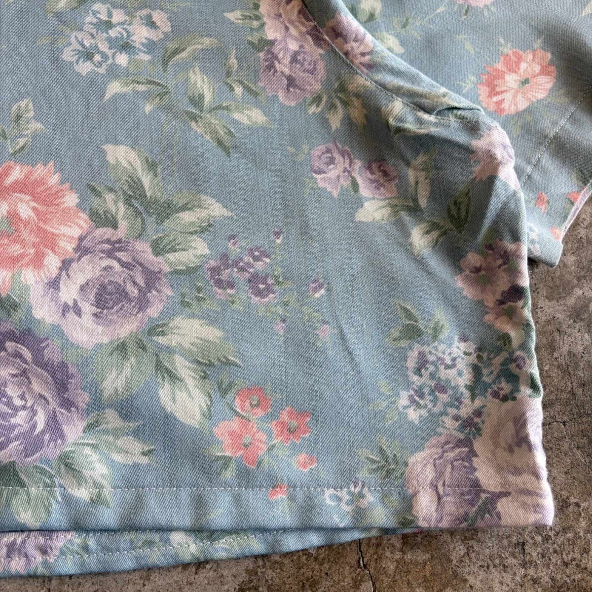 画像6: FLORAL PATTERN COLOR SHORT DESIGN SHIRTS / Ladies L / MADE IN USA (6)