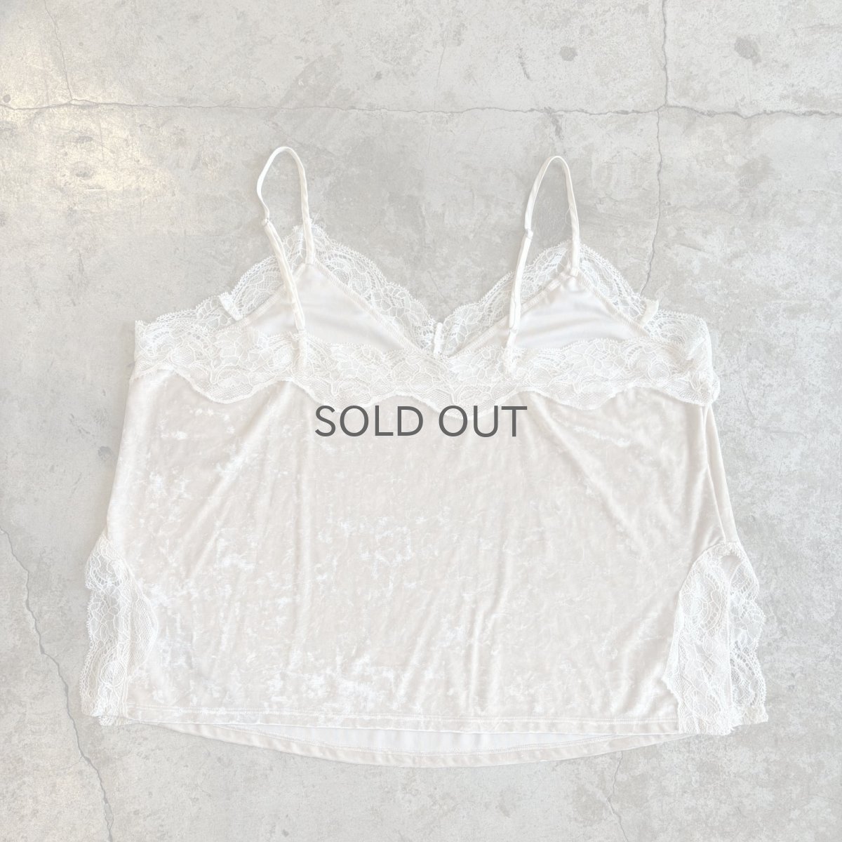 画像2: POINT LACE VELVET DESIGN CAMISOLE / Ladies L (2)