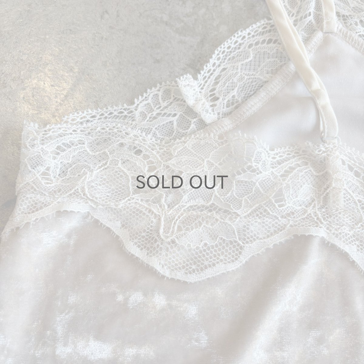 画像8: POINT LACE VELVET DESIGN CAMISOLE / Ladies L (8)