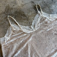 画像3: POINT LACE VELVET DESIGN CAMISOLE / Ladies L (3)