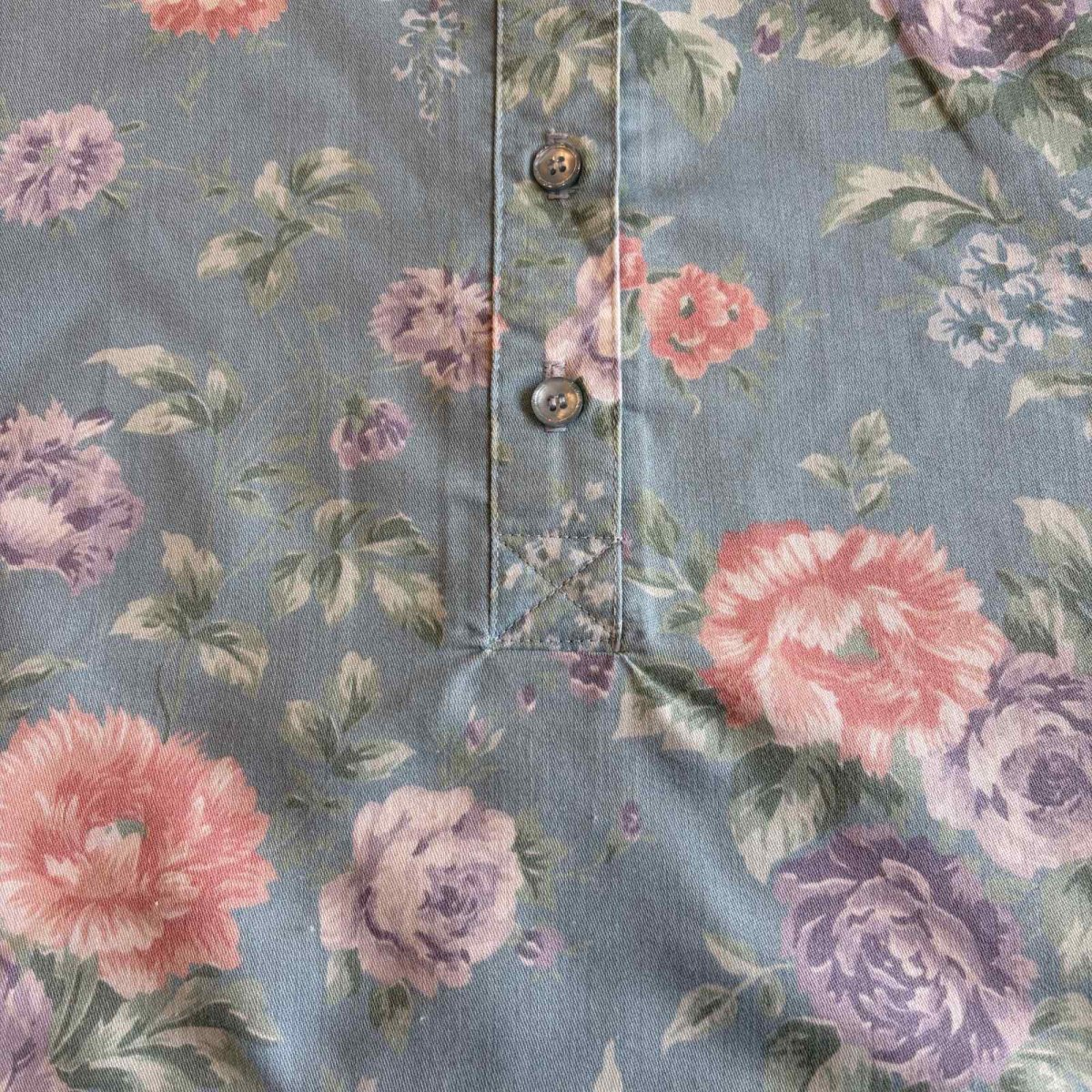 画像7: FLORAL PATTERN COLOR SHORT DESIGN SHIRTS / Ladies L / MADE IN USA (7)