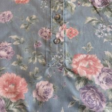 画像7: FLORAL PATTERN COLOR SHORT DESIGN SHIRTS / Ladies L / MADE IN USA (7)