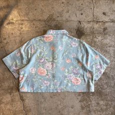 画像2: FLORAL PATTERN COLOR SHORT DESIGN SHIRTS / Ladies L / MADE IN USA (2)