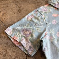 画像5: FLORAL PATTERN COLOR SHORT DESIGN SHIRTS / Ladies L / MADE IN USA (5)