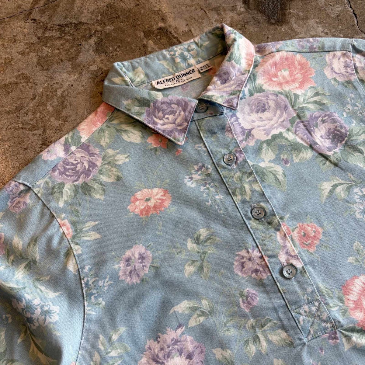 画像3: FLORAL PATTERN COLOR SHORT DESIGN SHIRTS / Ladies L / MADE IN USA (3)