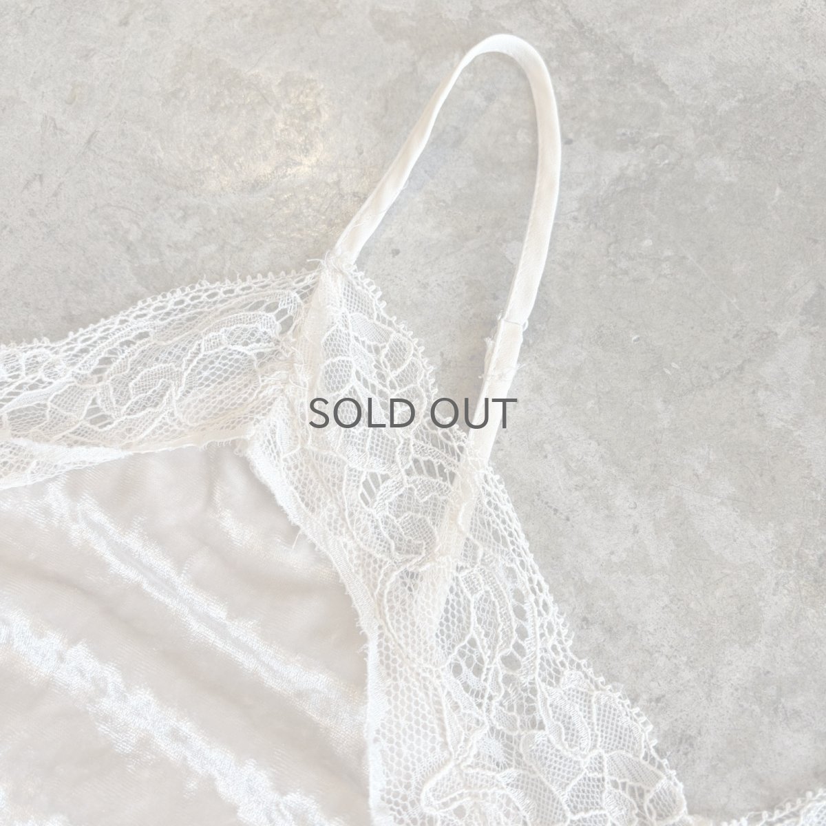 画像4: POINT LACE VELVET DESIGN CAMISOLE / Ladies L (4)