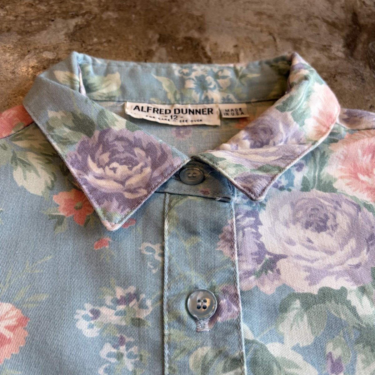 画像4: FLORAL PATTERN COLOR SHORT DESIGN SHIRTS / Ladies L / MADE IN USA (4)