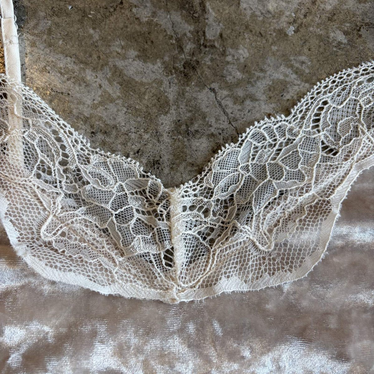 画像5: POINT LACE VELVET DESIGN CAMISOLE / Ladies L (5)