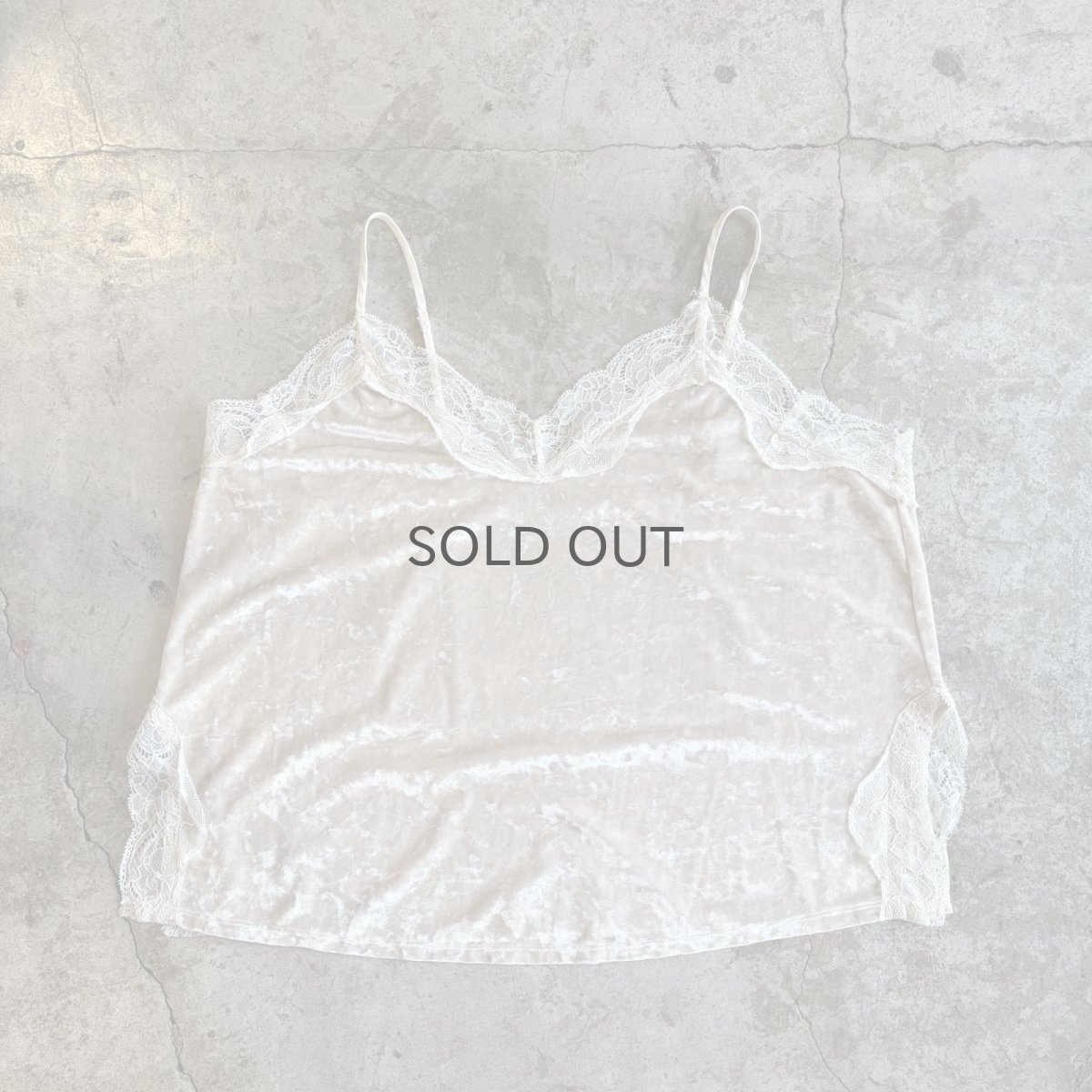 画像1: POINT LACE VELVET DESIGN CAMISOLE / Ladies L (1)