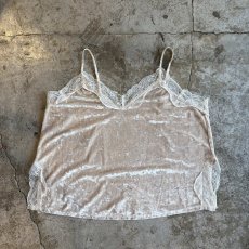 画像1: POINT LACE VELVET DESIGN CAMISOLE / Ladies L (1)