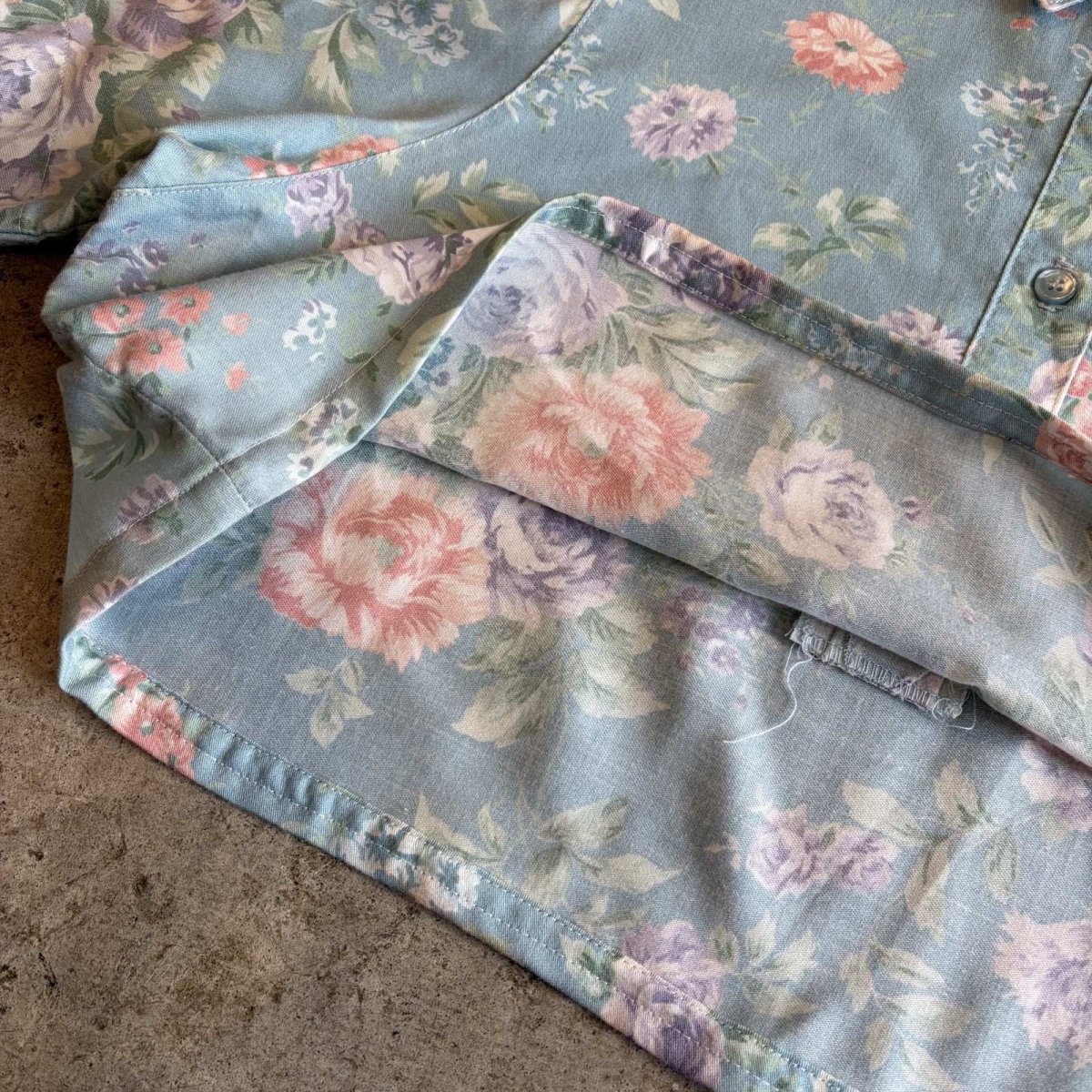 画像9: FLORAL PATTERN COLOR SHORT DESIGN SHIRTS / Ladies L / MADE IN USA (9)