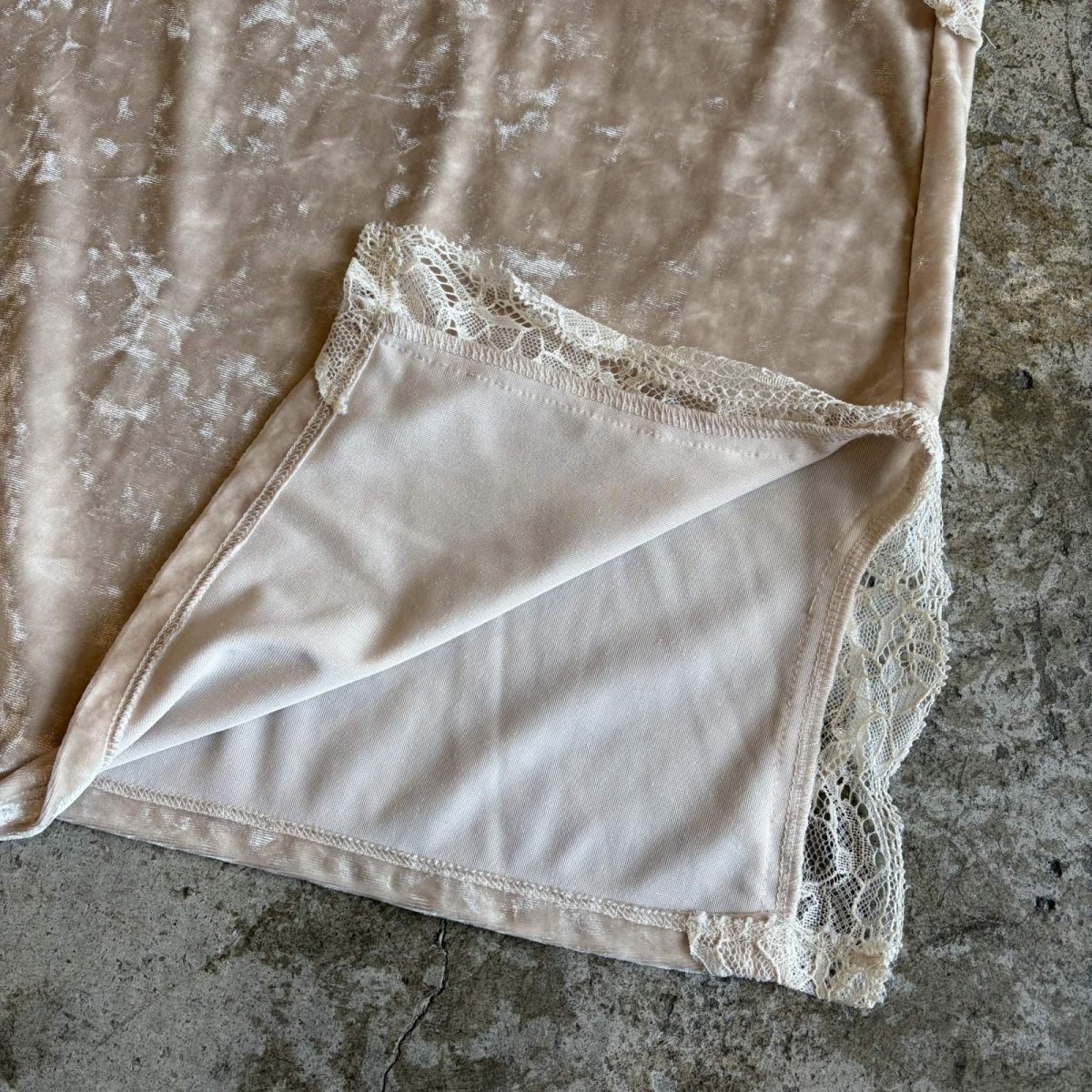 画像6: POINT LACE VELVET DESIGN CAMISOLE / Ladies L (6)