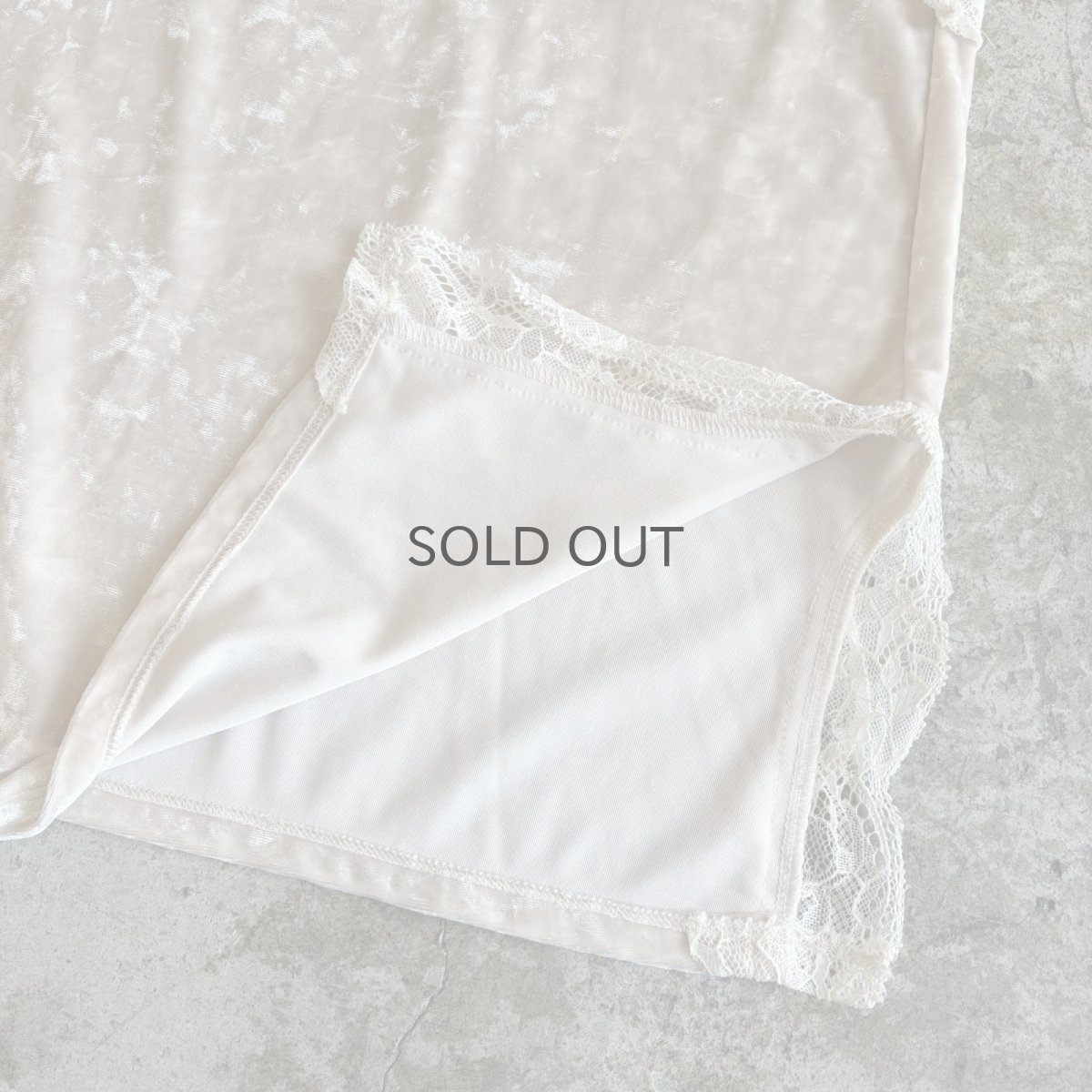 画像6: POINT LACE VELVET DESIGN CAMISOLE / Ladies L (6)