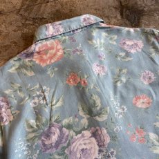 画像10: FLORAL PATTERN COLOR SHORT DESIGN SHIRTS / Ladies L / MADE IN USA (10)