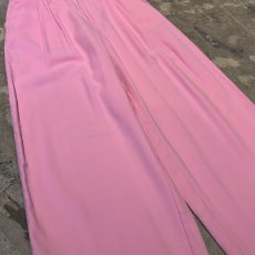 画像5: PINK COLOR WIDE SILHOUETTE SLACKS / W30~W36 (5)