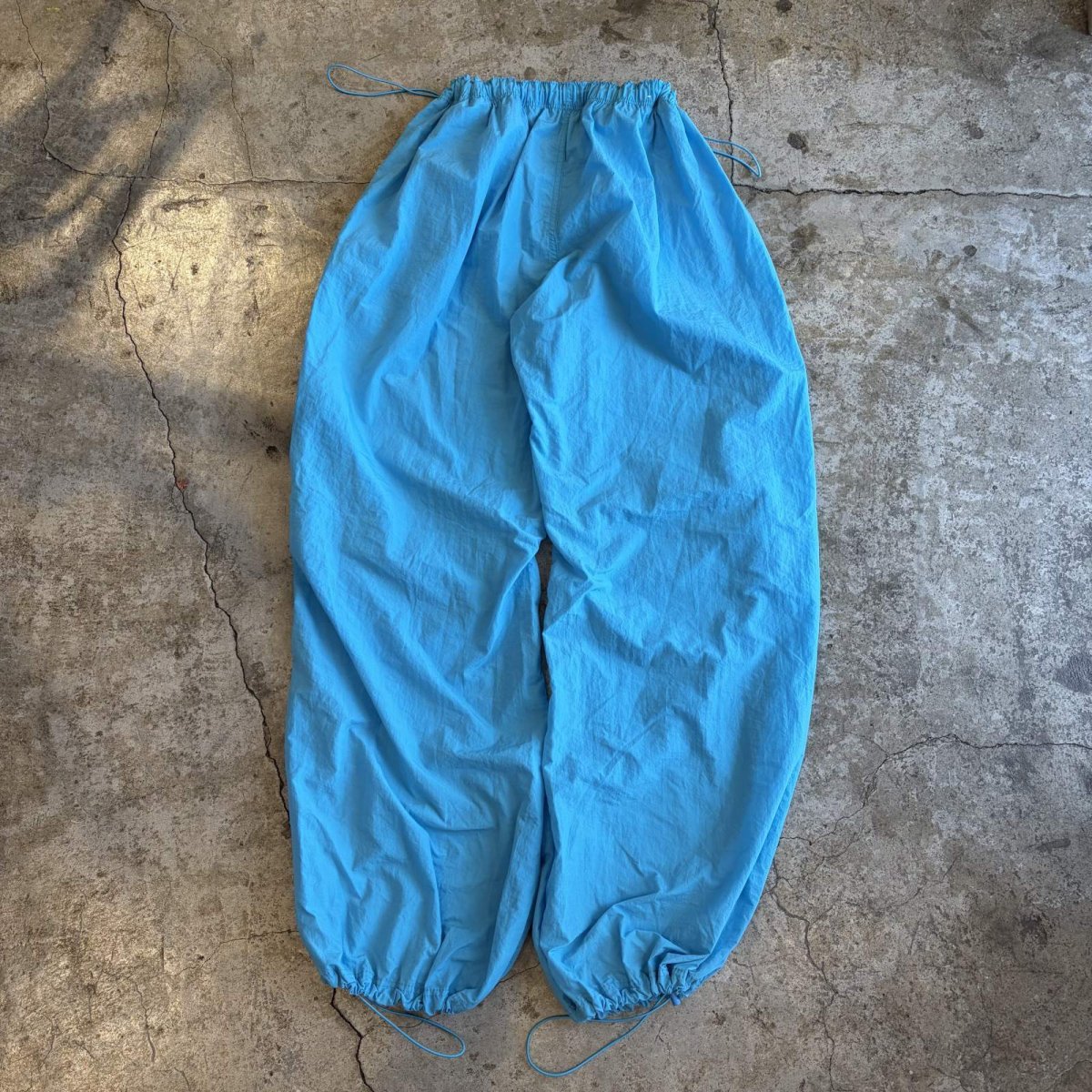 画像2: SIDE DRAW CORD BLUE COLOR DESIGN PANTS / FREE~W39 (2)