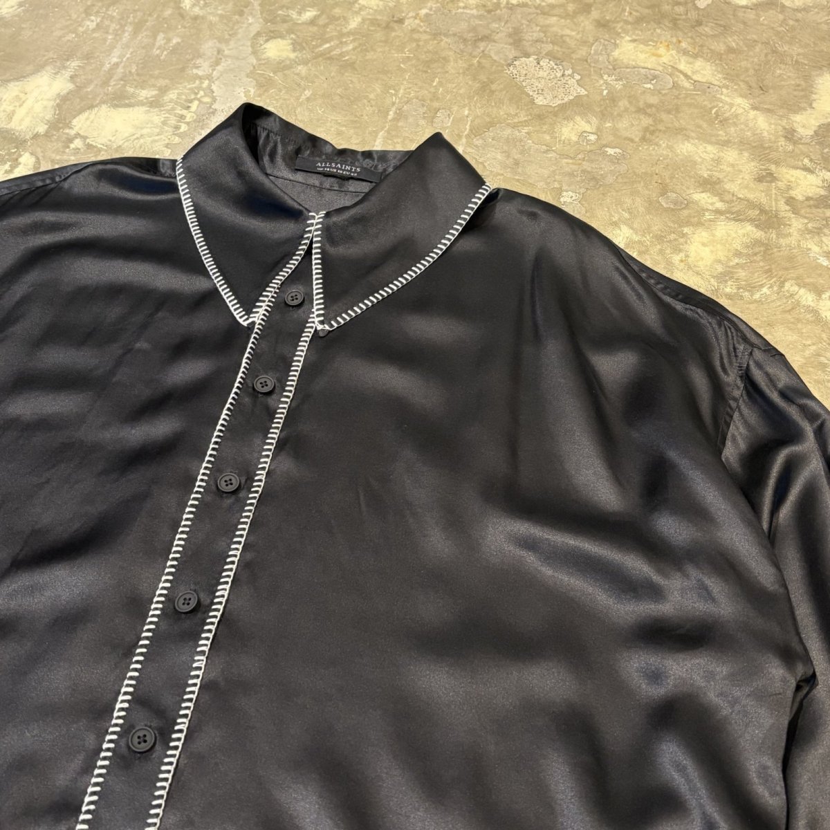 画像4: 【ALL SAINTS】MONOCHROME STITCH L/S SHIRT / Mens L (4)