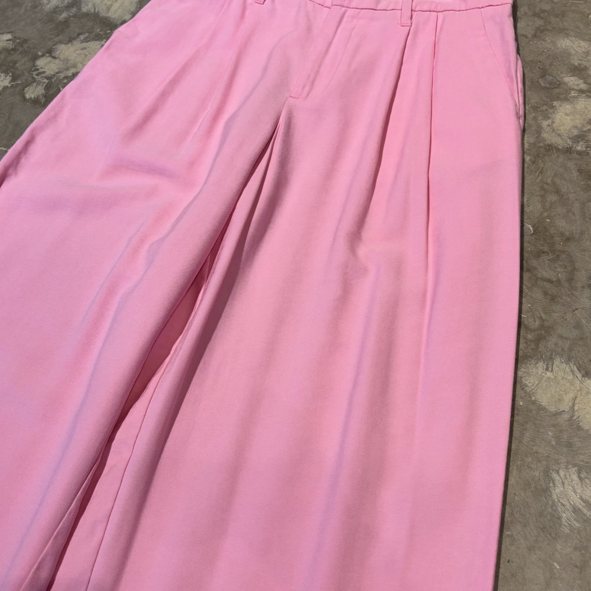 画像4: PINK COLOR WIDE SILHOUETTE SLACKS / W30~W36 (4)