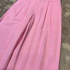 画像4: PINK COLOR WIDE SILHOUETTE SLACKS / W30~W36 (4)