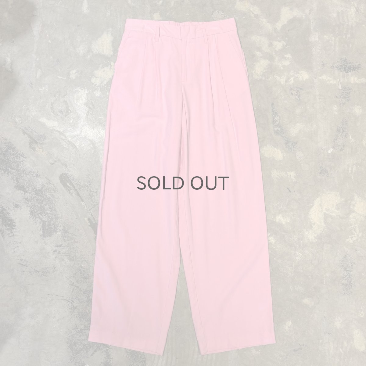 画像1: PINK COLOR WIDE SILHOUETTE SLACKS / W30~W36 (1)