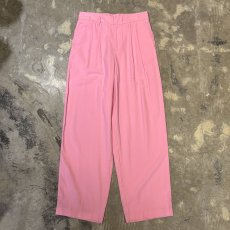 画像1: PINK COLOR WIDE SILHOUETTE SLACKS / W30~W36 (1)