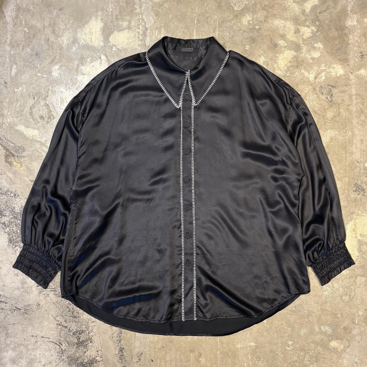 画像1: 【ALL SAINTS】MONOCHROME STITCH L/S SHIRT / Mens L (1)