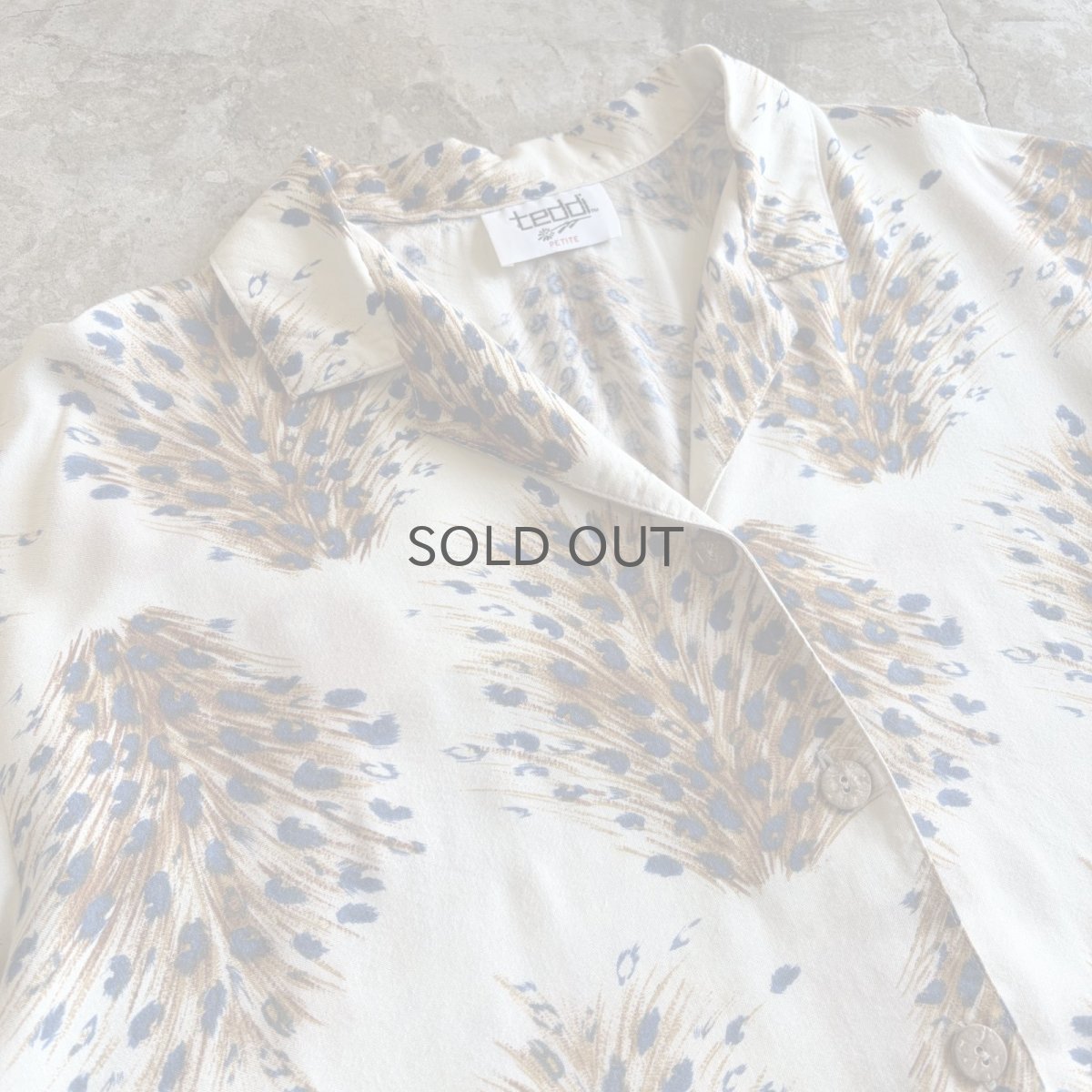 画像3: ALL OVER PEACOCK PATTERN S/S SHIRT/ Ladies L (3)
