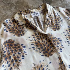 画像3: ALL OVER PEACOCK PATTERN S/S SHIRT/ Ladies L (3)