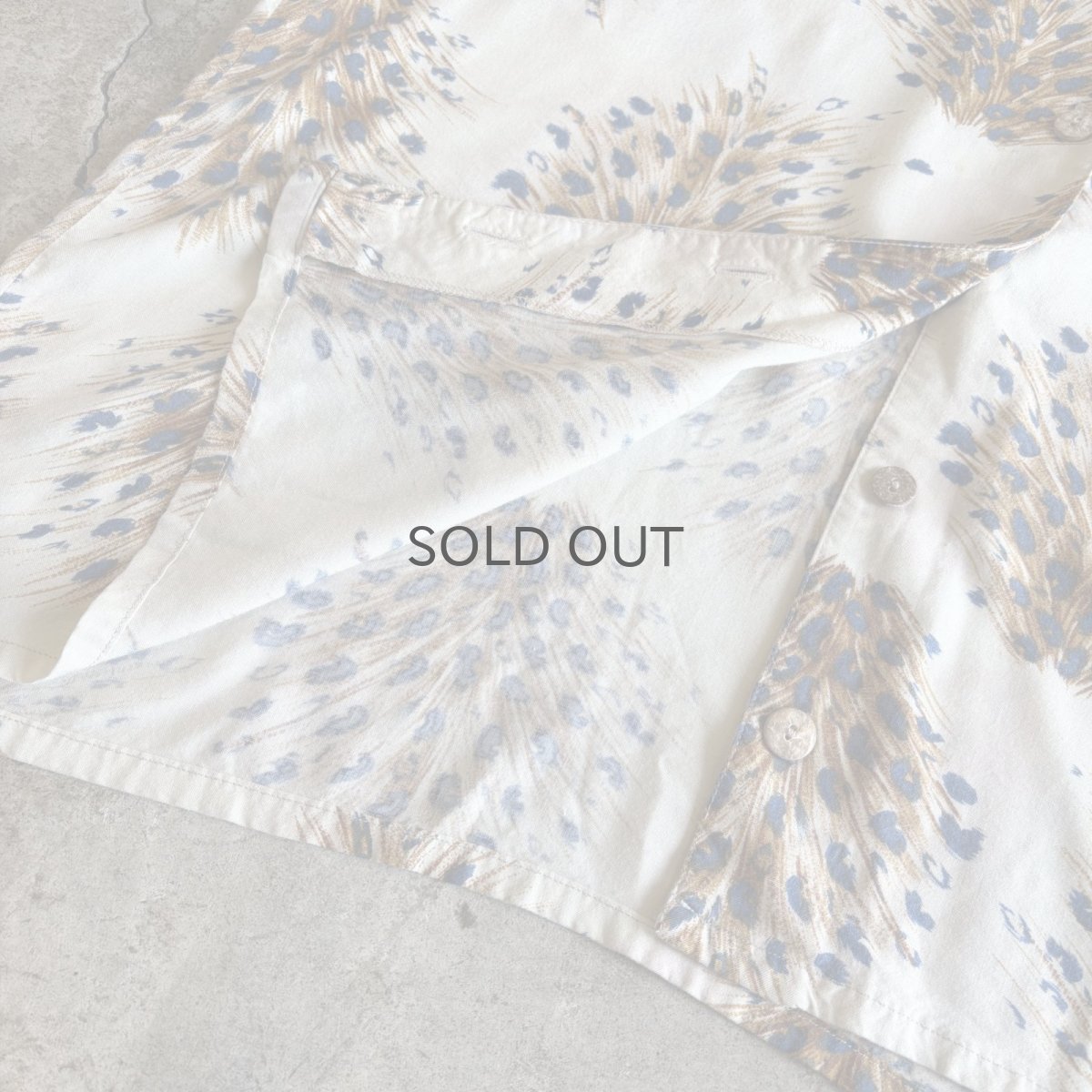 画像7: ALL OVER PEACOCK PATTERN S/S SHIRT/ Ladies L (7)