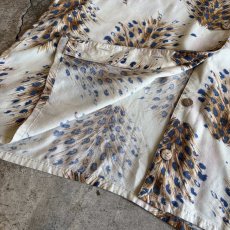 画像7: ALL OVER PEACOCK PATTERN S/S SHIRT/ Ladies L (7)